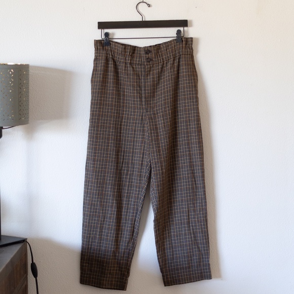 Madewell Plaid‎ Paperbag Tapered Pants - Picture 2 of 5